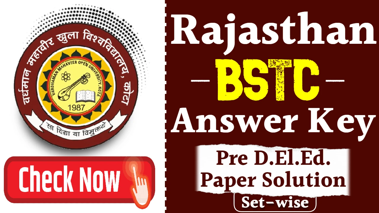 Rajasthan BSTC Answer Key 2024